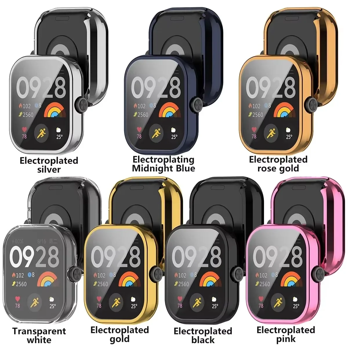 Soft TPU Full Coverage Protector Case for Smartwatch - Plated Bumper Shell