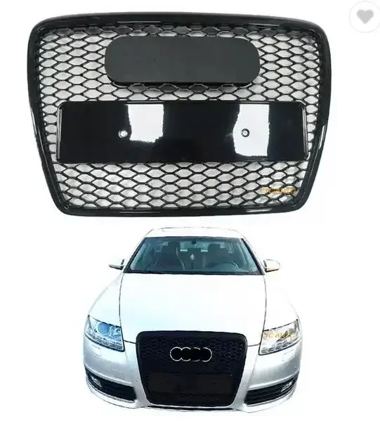 

Car Front Bumper Grille for Audi RS6 for A6/S6 C6 2005 2006 2007 2008 2009 2010 2011 (Refit for RS6 Style) Car Accessories tools