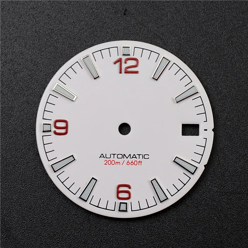 28.5mm Watch Dial Nh35A Movement watch Face Mods for Crown at 3 3.8 Clock with Green C3 Bright Luminous, watch dial accessories,watch face accessories,clock movement parts