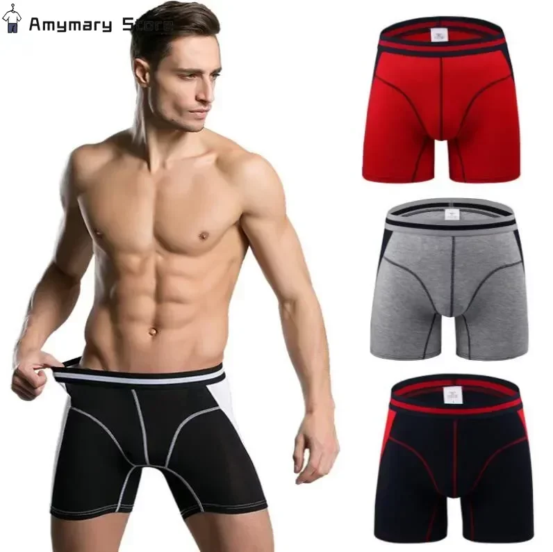 

4Pcs Men's Boxer Underwear Modal Soft Breathable and Comfortable Color Matching Boxer Underwear Quick-drying Fitness Underwear