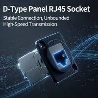 D-Type Panel Mount RJ45 Socket – CAT5e / CAT6 Ethernet Network Connector for Industrial Enclosure, Server Rack & Wall Box Wiring 2