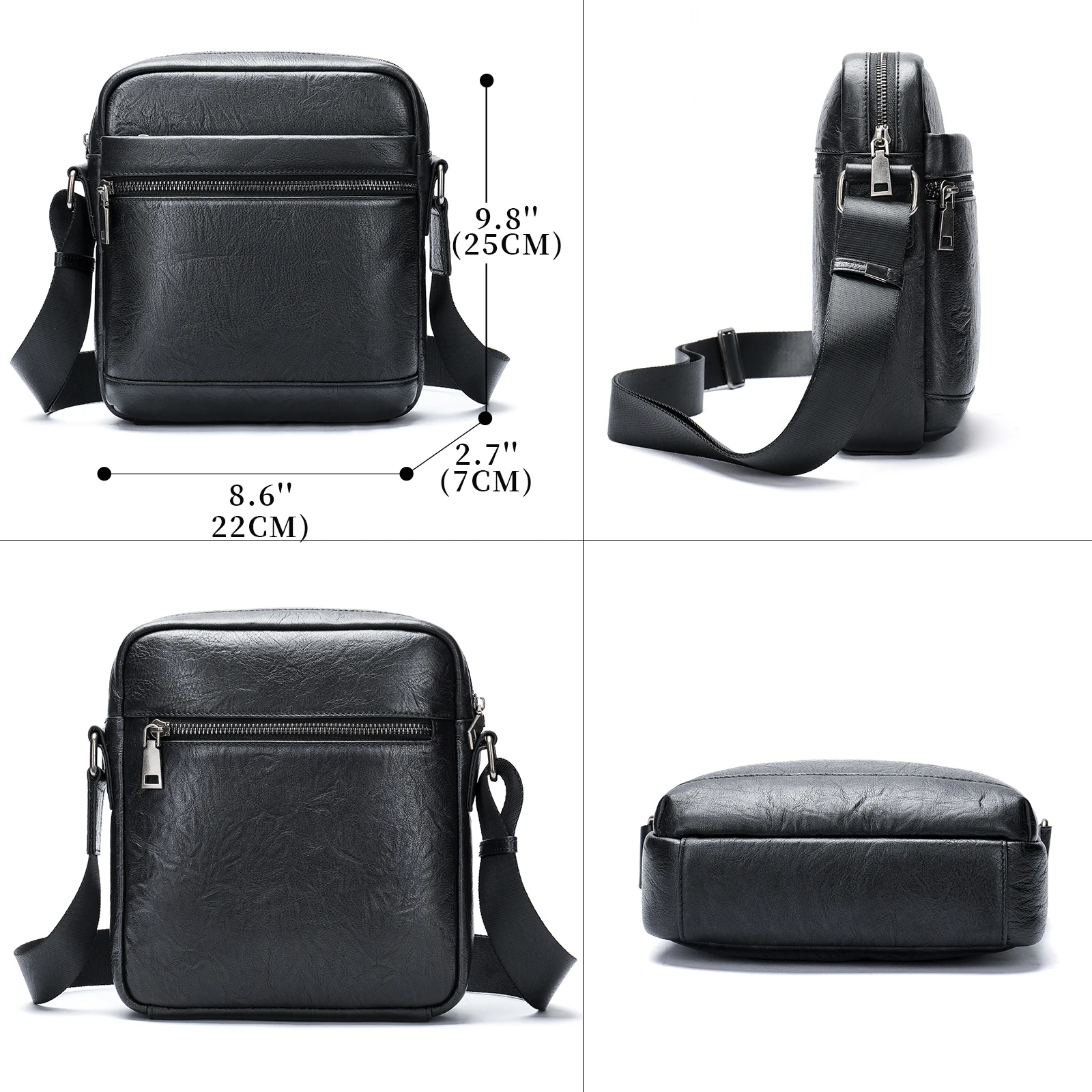WESTAL Men's Leather Shoulder Bag Husband Gift Fashion Black Designer Crossbody Bags Purse Messenger Bag Leather Dropshipping