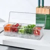 New 5 Compartments Ice Party Platter Large Capacity Transparent Ice Serving Tray Convenient Durable Bar Seasoning Box 3