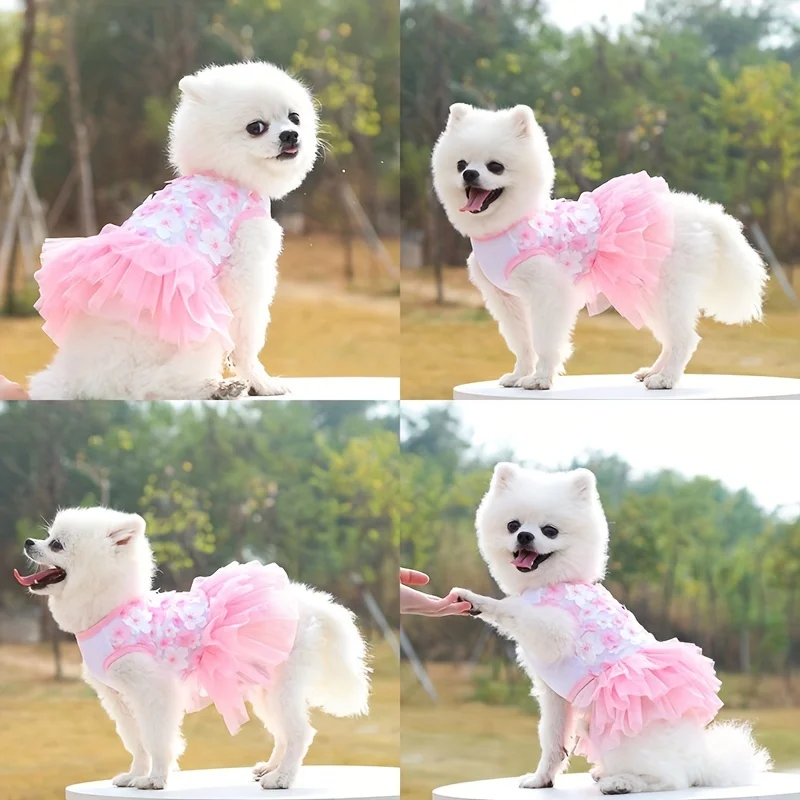 Floral Princess Dog Dress – Soft, Breathable Outfit for Small & Medium Dogs 6