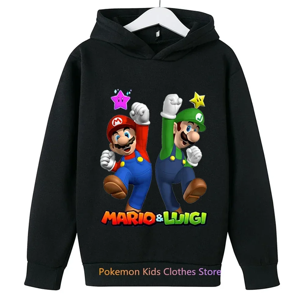 

Children Super Mario Bros Hoodie Kids Sweashirt Boys Long Sleeve Game Clothes Harajuku Baby Cartoon Spring Autumn Tops