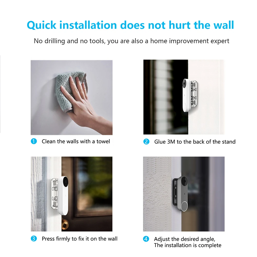 초인종 수평 조정 가능한 브래킷 벽걸이 형 브래킷 Google Nest 초인종 회전식 브래킷 랙용 초인종 액세서리