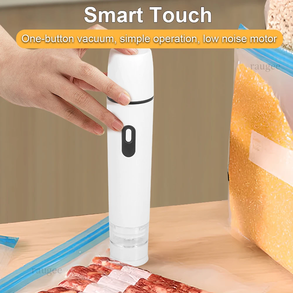 Air Vacuum Sealer Pump Automatic Food Sealing Pump USB Rechargeable Sealer Pump For Food Handheld Dry/wet Food Sealer Pump 3
