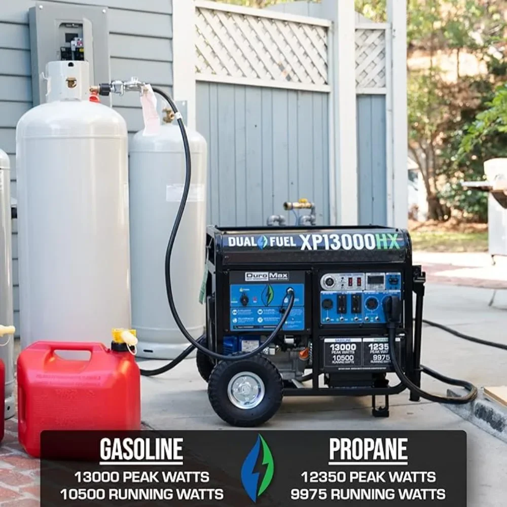 XP13000HX Dual Fuel Portable Generator 13000 Watt Gas or Propane Powered Electric Start w/ CO Alert 50 State Approved