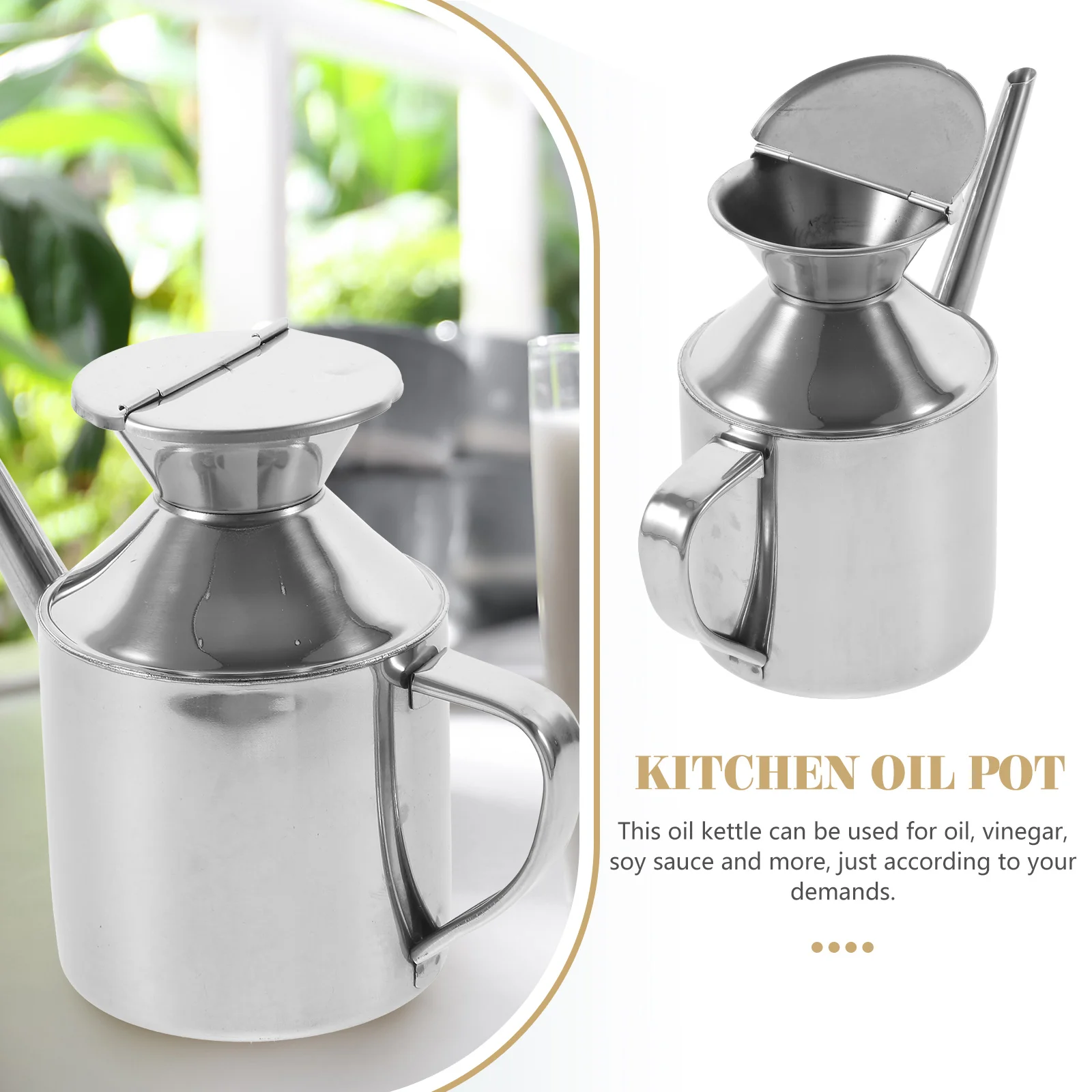 Soy Sauce Pouring Bottle Kitchen Cooking Soy Sauce Container Stainless Steel Oil Dispenser