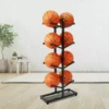 Basketball Organizer Iron Ball Rack 4-Layer Standing Gym Garage Storage Rack Ball Equipment Floor Rack Black 1