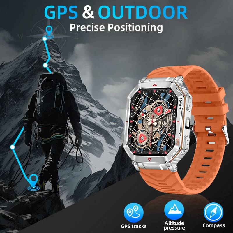 LIGE 2025 New GPS Sport Smart Watch Men 3ATM Waterproof Fitness Tracker AI Voice Call 450mAh Battery Smartwatch Compass Bracelet