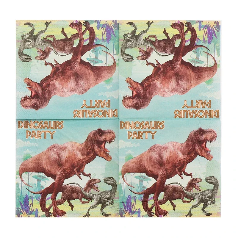 20pcs/Pac 33*33cm 2Ply New Dinosaur Printed Napkins Children's Birthday Party Decorative Paper Placemats Butterfly Bart Paper