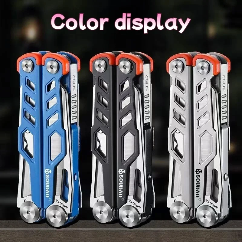 Set Multiuso Portatile per Campeggio: Pinze Pieghevoli e Coltello Multifunzione per Auto e Attività all'Aperto - immagine 2
