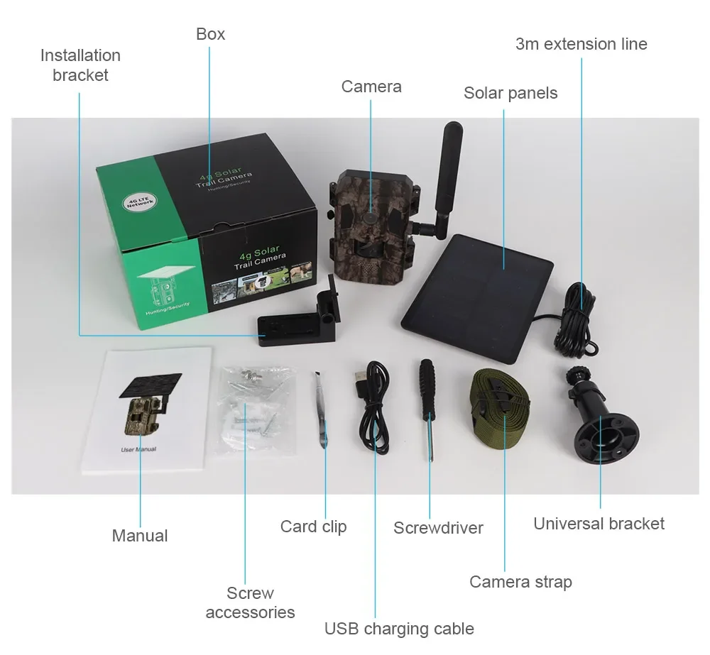 LS VISION 4G SIM Solar Wild Camera Outdoor 4MP Hunting Trail Camera Motion Activ
