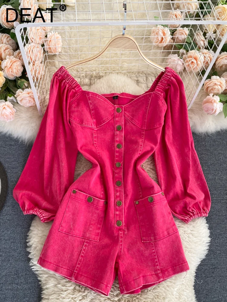 

Vintage Denim Playsuit Women Leisure Solid Color Long Sleeve High Street Wide Leg Jumpsuit Trend 2023 Spring New 11XX01174