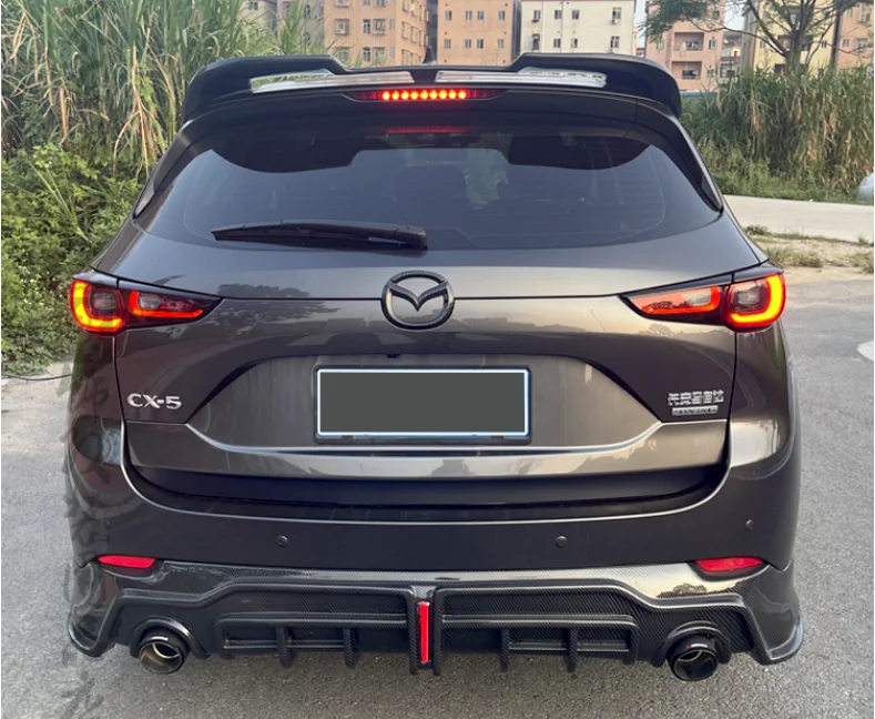 For Mazda CX5 CX-5 2022-2024 High Quality ABS Bright Black Bumper Front Lip Rear Diffuser Side Skirt Spoiler Exhaust Body Kit