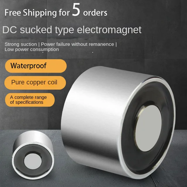 แม่เหล็กไฟฟ้าดูด 0.3~120 กก. แม่เหล็กไฟฟ้ากระแสตรง 12 โวลต์ แม่เหล็กไฟฟ้าแบบปิดขนาดเล็ก แม่เหล็กไฟฟ้า 24 โวลต์ คอยล์ไฟฟ้า Imans 12/24 โวลต์ 1