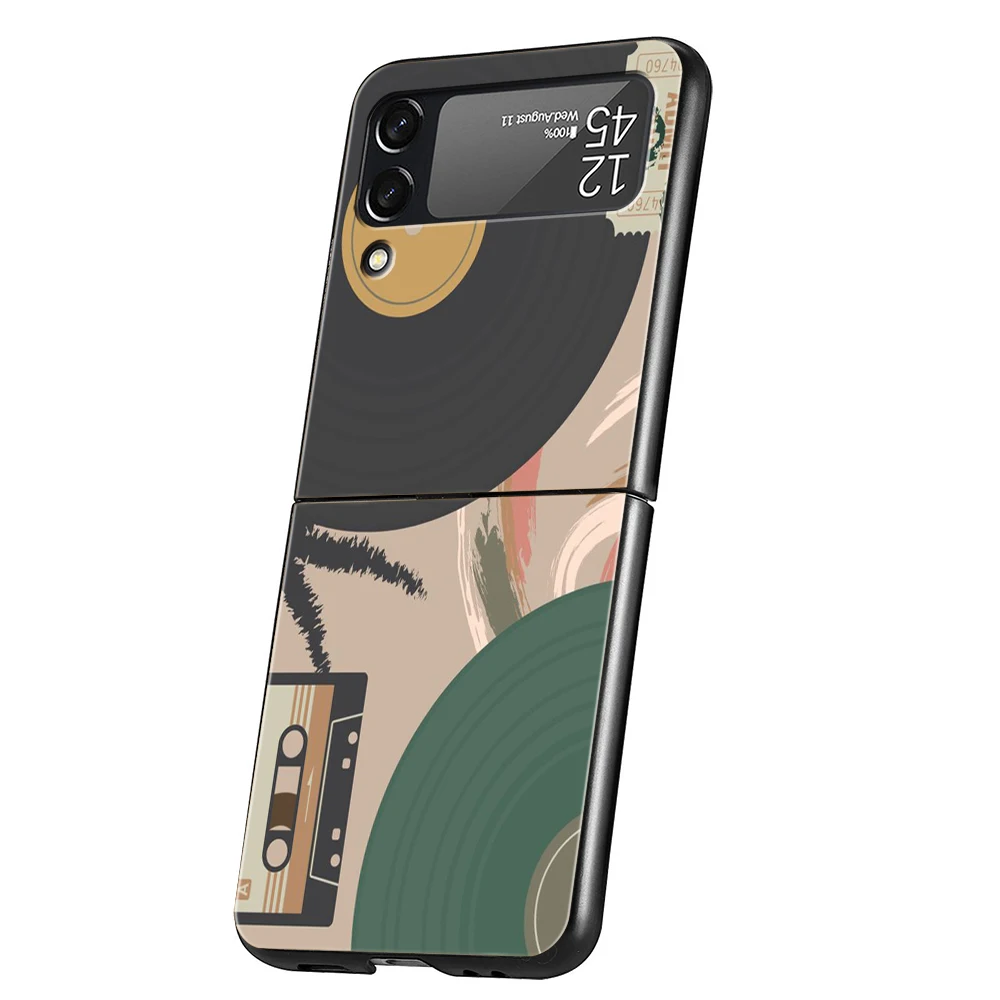 Vintage Cassette Tape Retro Style Foldable Phone Cover - Black Hard PC Shell