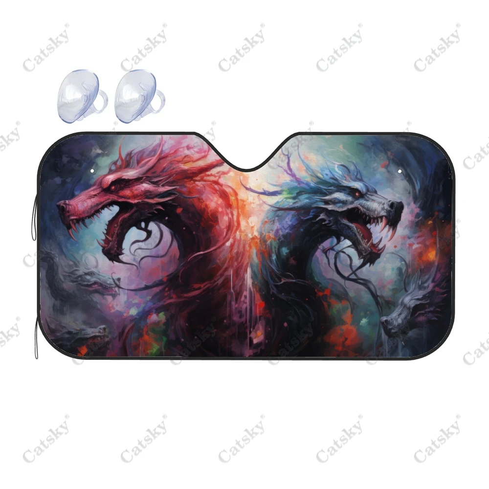 

Свирепый дракон, солнцезащитный козырек на лобовое стекло автомобиля, солнцезащитный козырек на лобовое стекло автомобиля, блоки УФ-лучей, защита от солнца