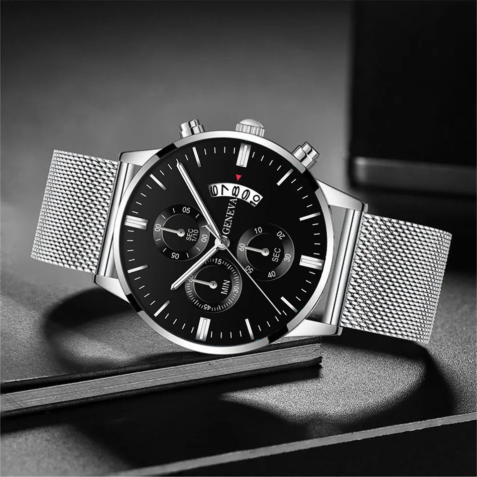 New Arrival Watch for Men Temperament Ultra-thin Mesh Belt Men's Watch High-end Business Round Luminous Relojes Para Hombre