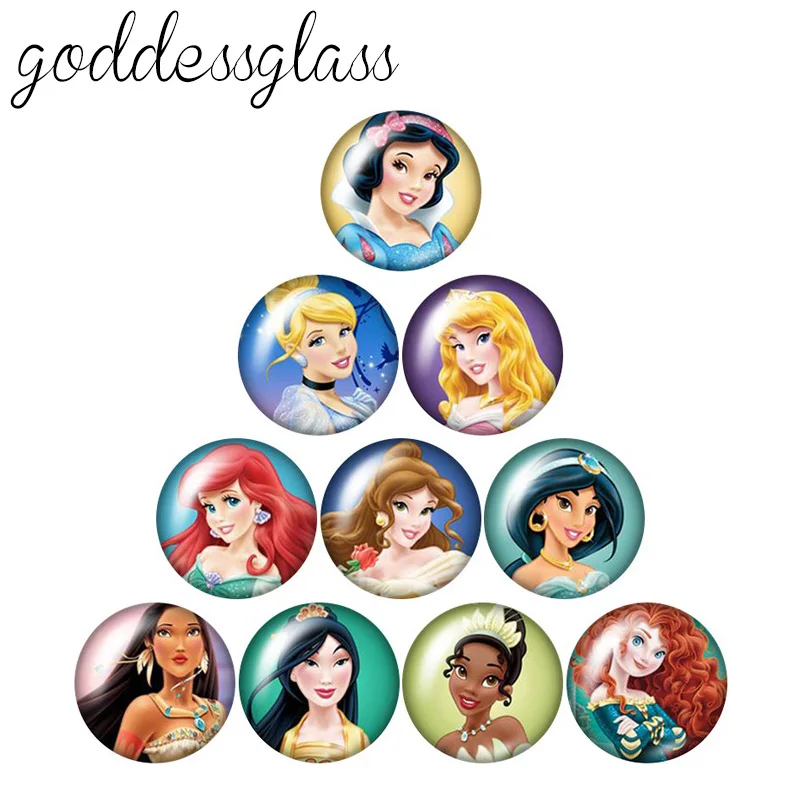 Leather Bracelet Silicone Bracelet Fashion Bracelet Stainless Steel Bracelet Tyvek Bracelet Disney Princesses Round photo glass cabochon flat back 12mm/18mm/20mm/25mm Making findings for bracelets