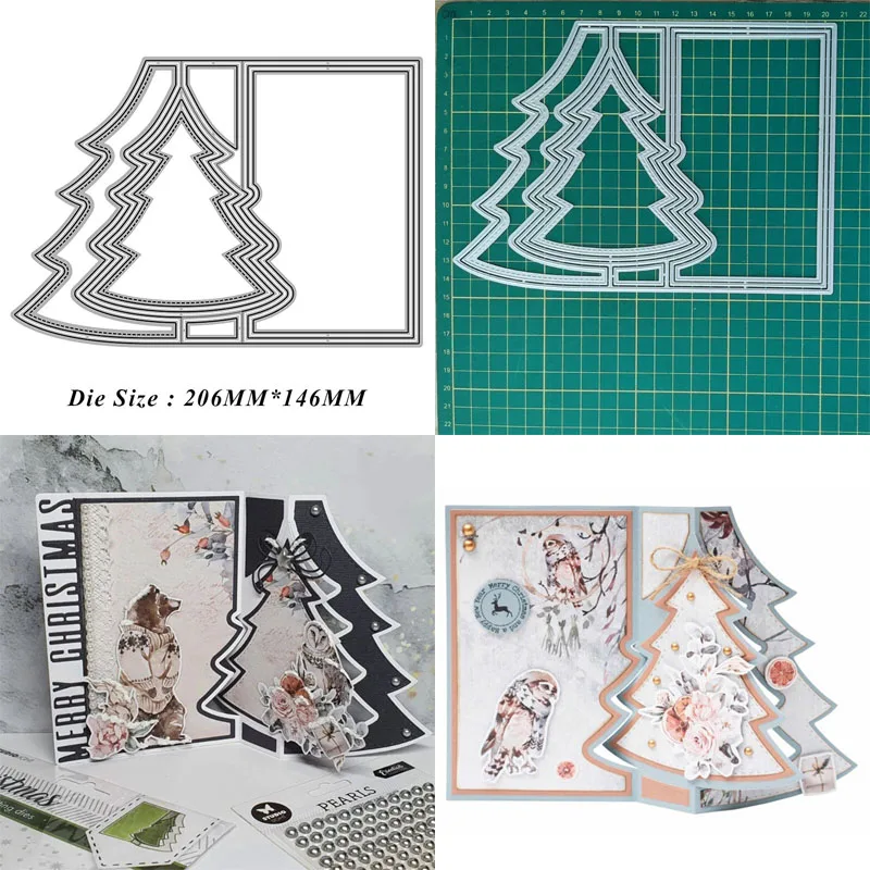 

Christmas Tree Frame New Cutting Dies Metal Cut Dies Stencils Scrapbooking Photo Album Decorative Embossing DIY Paper Cards