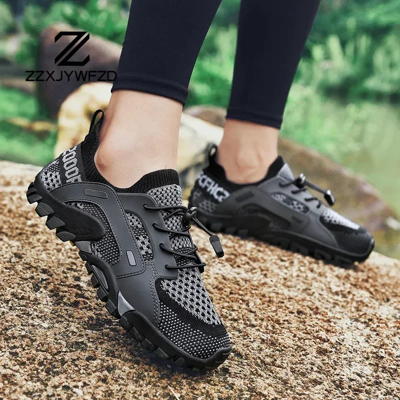 Summer Couple Breathable Outdoor Quick-dry Wading Shoes Swimming Aqua Footwear Mesh Sneakers Men Trekking Shoes Plus Size 36-47 5