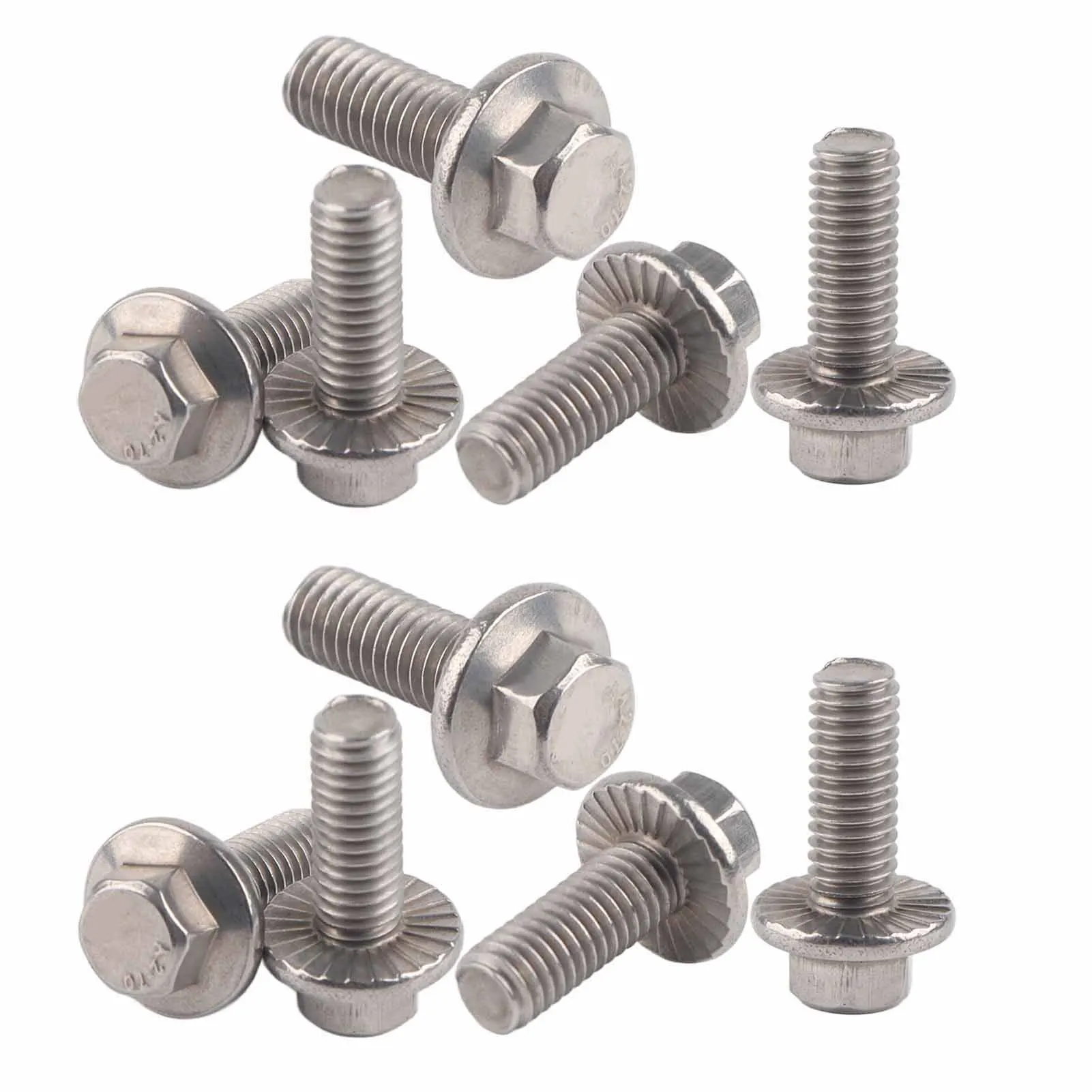 Hex Flange Screw 10Pcs M6 Stainless Steel Flange Bolts Screws Hex Cap  Washer Head Bolts Fastener (M6*35) Newest AliExpress