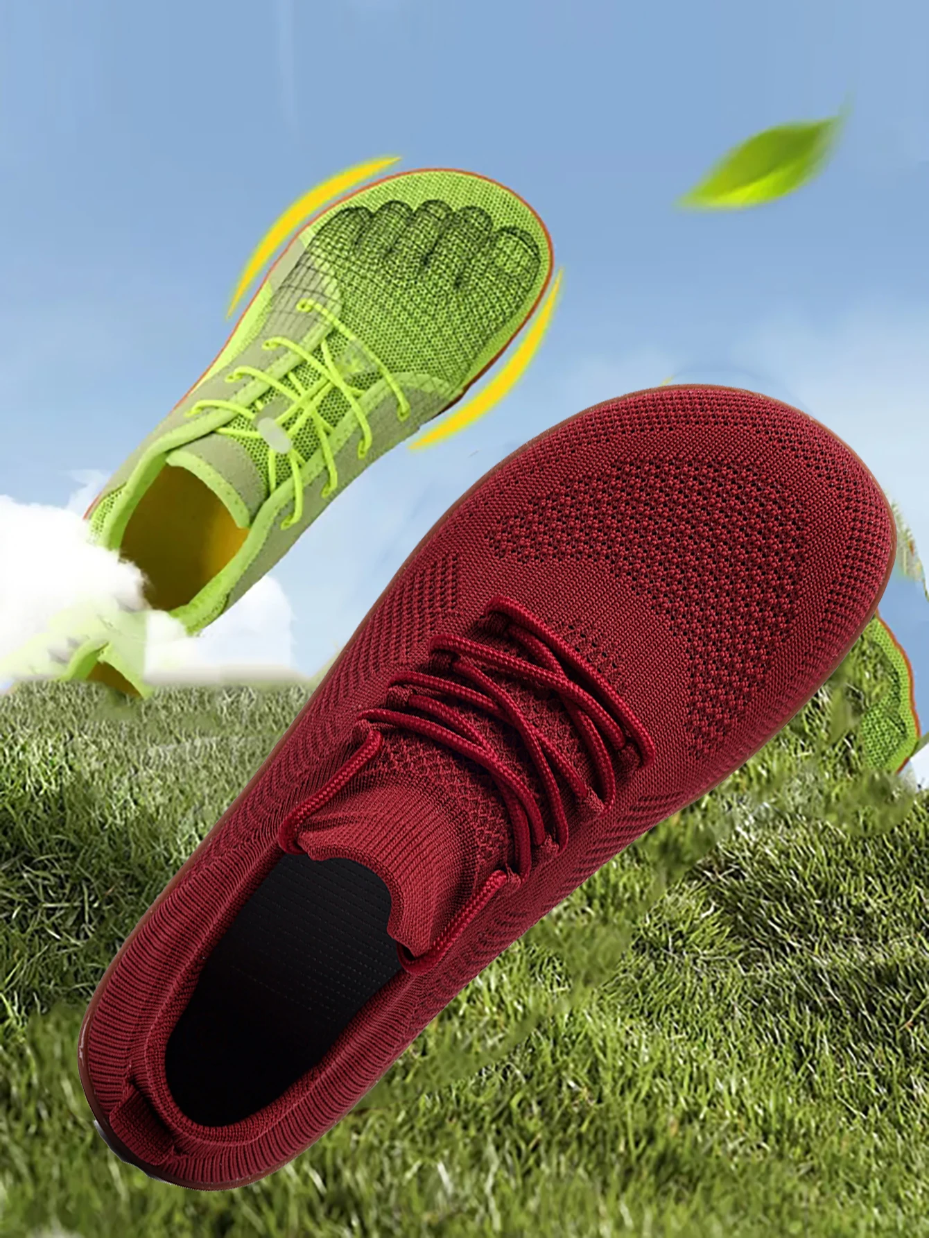 Minimalistische Barfußschuhe Unisex Leichtgewichtige Atmungsaktive Zero-Sohlen Breite Zehenbereich Herren Laufschuhe Outdoor Freizeitschuhe – Detail 2