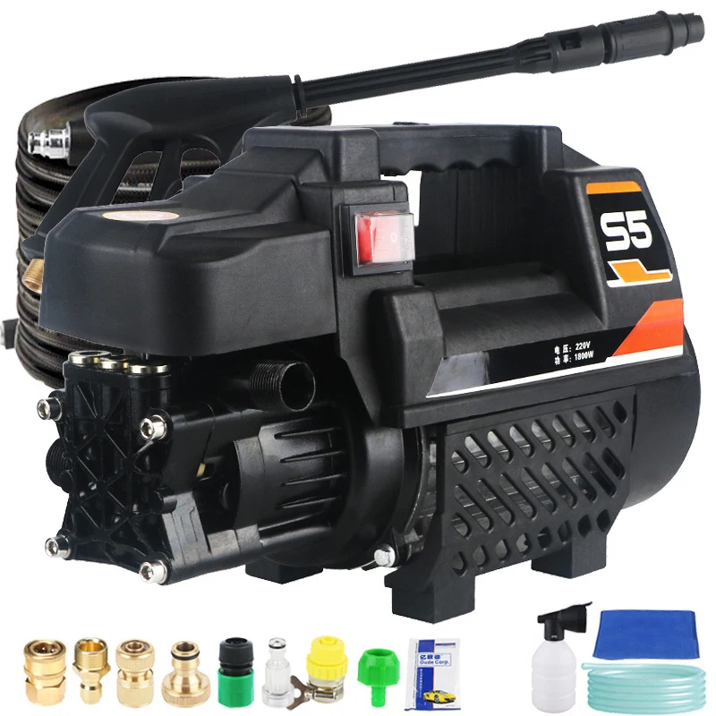 Portable High-Pressure Water Pump Car Washing Machine 220V Small Household Automatic Induction Water Gun Cleaning Tool Equipment