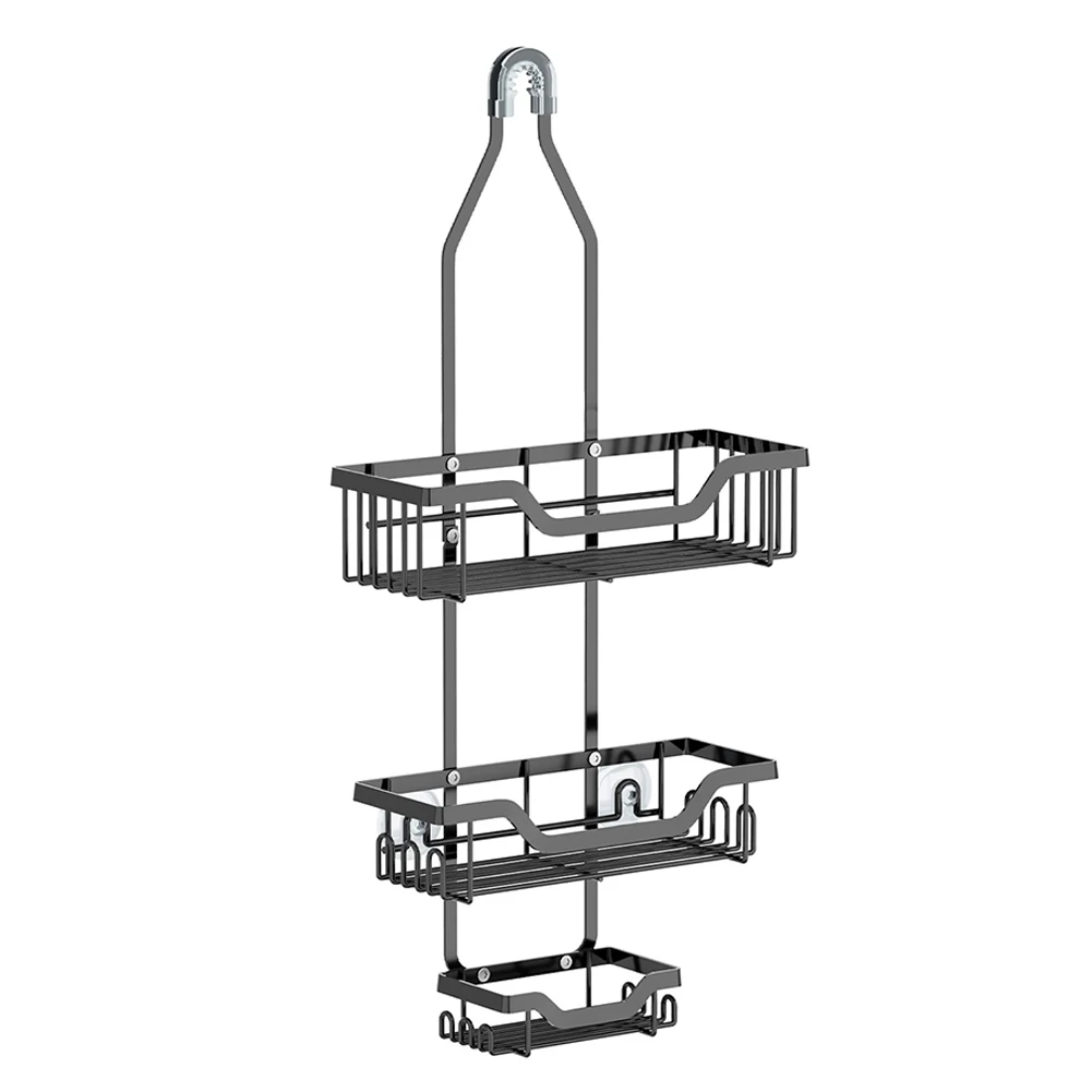 Shower Caddy Organizer Hanging Shower Organizer Multi-Function Shower Organizer Rack 3-Tier with Hooks for Soap Shower Sponge 4