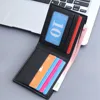 Fashion Men Short PU Leather Wallet Simple Solid Color Thin Male Credit Card Holder Small Money Purses Business Foldable Wallet 2