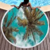 Palm Leaf Round Beach Towel,Superfine Polyester Sand Resistant Beach Blanket,Absorbent Quick Dry Pool Towel Portable Picnic Mat 1