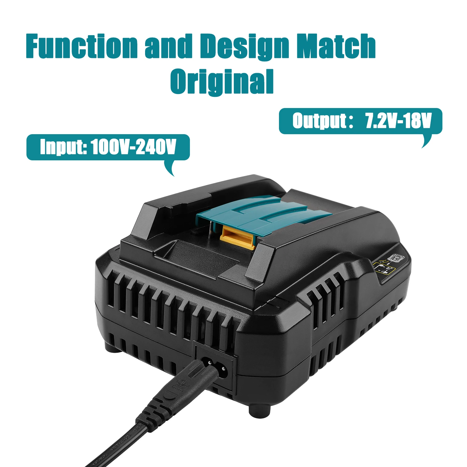 마키타 18V 14.4V BL1860B,BL1850B,BL1840,BL1830,BL1820,BL1415,BL1440 전동 공구용 DC18RC 3A 리튬 이온 배터리 충전기