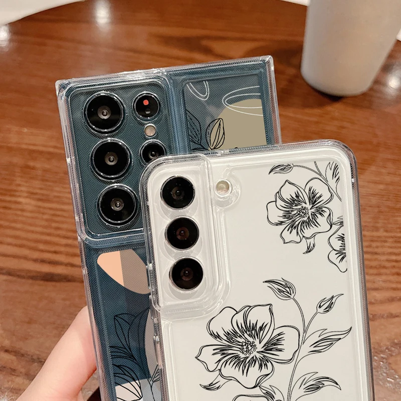 Floral Print Clear Silicone Phone Case