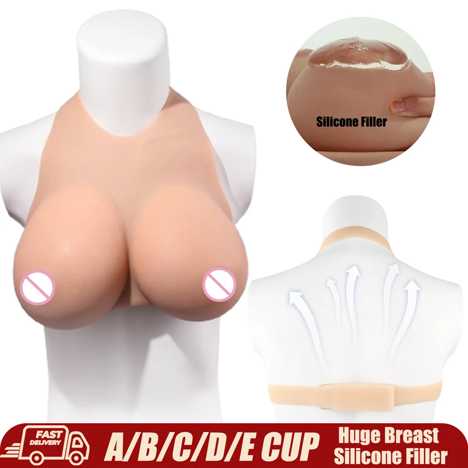 New Realistic Fake Silicone Boobs Breathable Forms Huge False Breast  A/B/C/D/E Cup Transgender Drag Queen Shemale Crossdress - AliExpress, image size:960x960