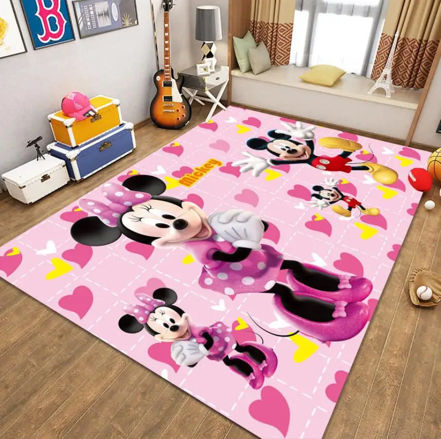 Disney – tapis de jeu Minnie Mickey Mouse pour enfants, paillasson pour  chambre à coucher, cuisine, salon, cadeau | AliExpress