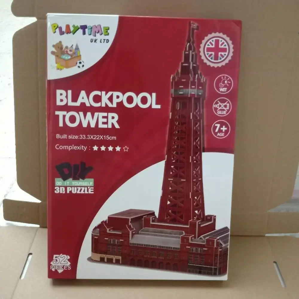 Blackpool Tower 3D Paper Puzzle Building Model Toy World's Great Architecture UK England Famous Radio Build Boy Girl Travel Gift