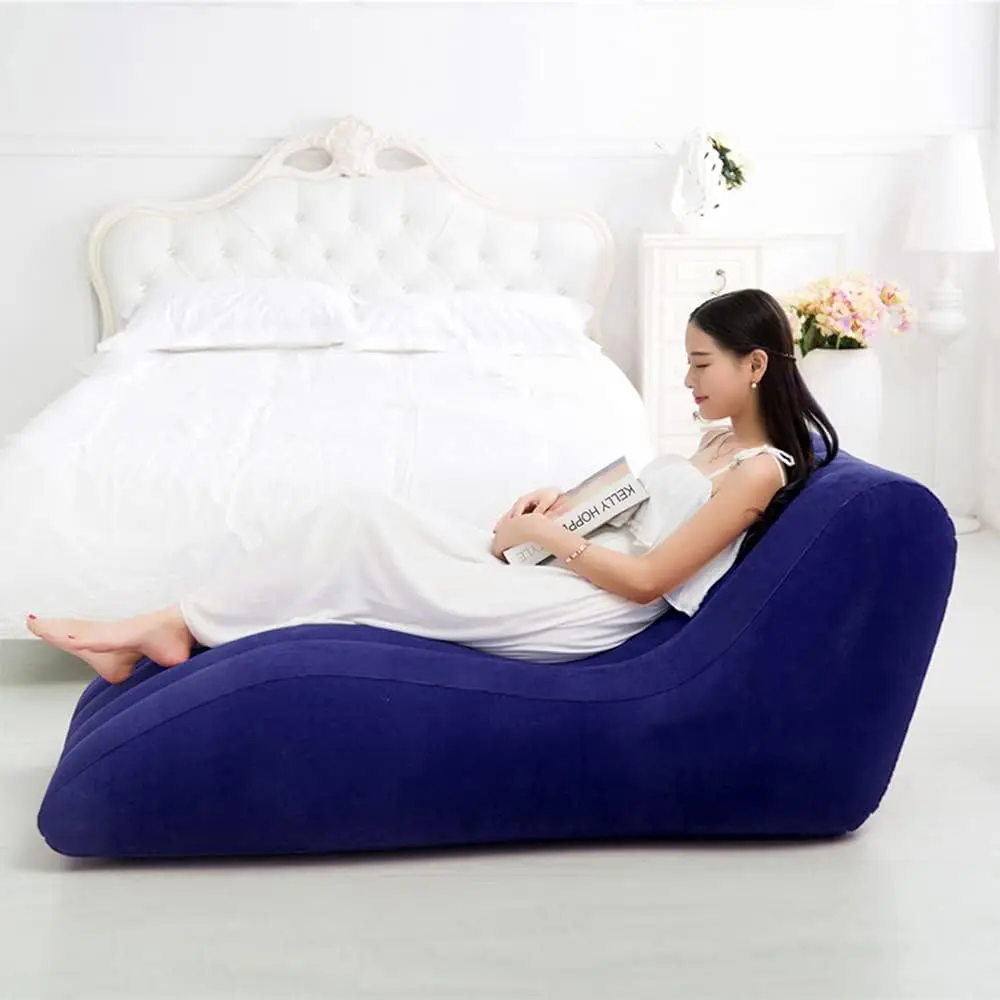 Portable Inflatable Sofa Lounge Chair Yoga Chaise Lounge For Outdoor Movies Indoor Living Room Bedroom Send manual inflation tool