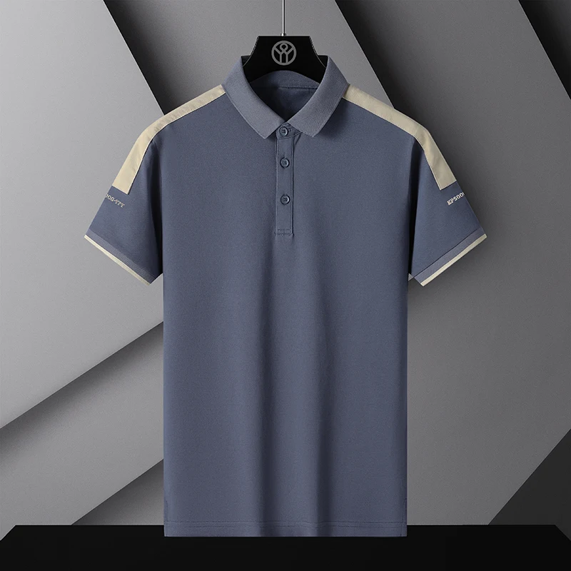 Korea Style Solid 2024 Brand Fashion Polo Shirts Short Sleeve Men\'s Black White Summer Cotton Breathable Tops Tee Oversize 4XL