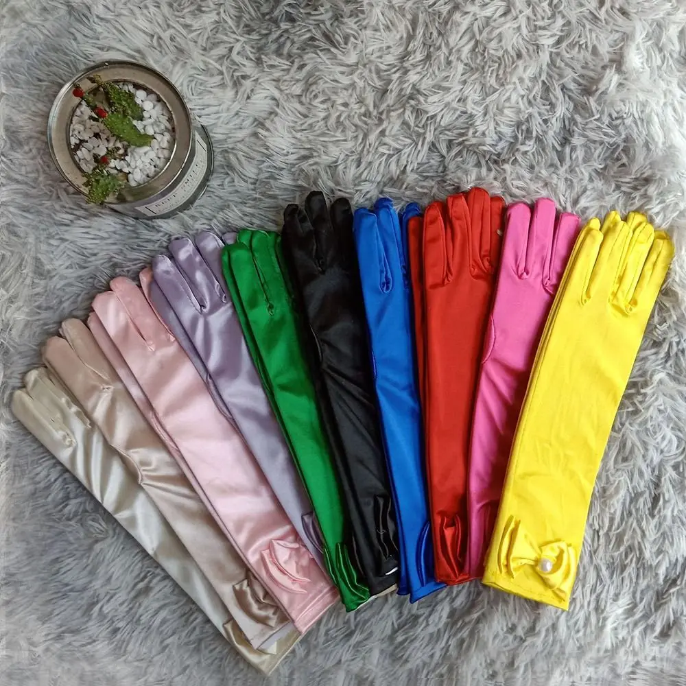 Children Full Finger Long Gloves Princess Dance Performance Stage