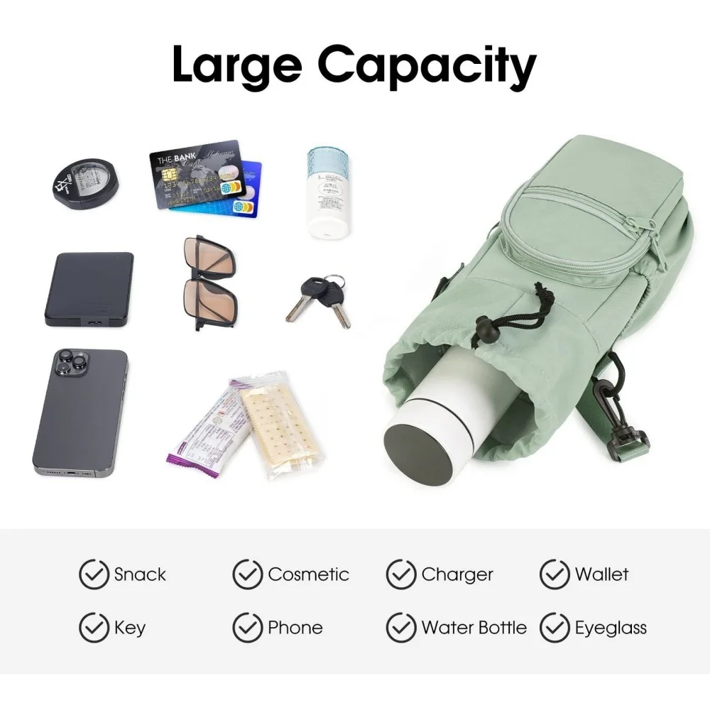Insulated Portable Water Bottle Sling Bag with Strap - 40oz Capacity