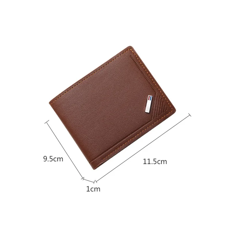 Slim Wallets for Men Money Clip Men's Youth Luxury Short Leather Card Holder Thin Minimalist Bifold Man Wallet - 3