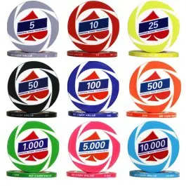 

1000pcs with box Customize Casino White Ceramic Poker Chip Set with High Quality Design logo and denomination by yourself
