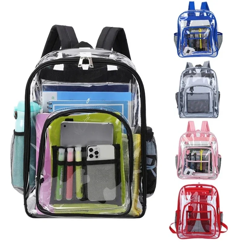 Transparent Shoulder Bag Unisex Fashion Simple Large Capacity Portable Backpacks Multifunctional Waterproof Male Female Knapsack
