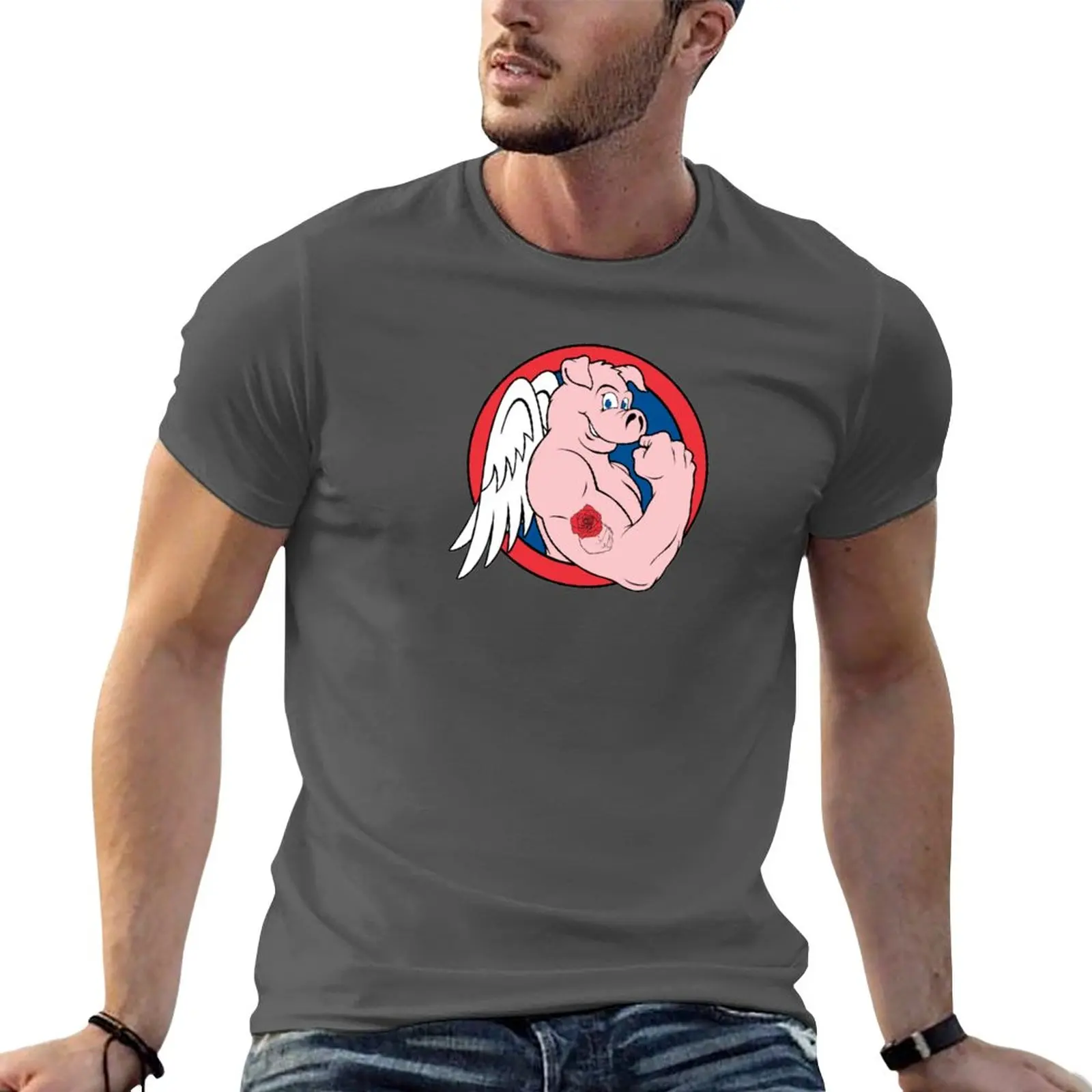 

New Pig Logo-no text T-Shirt custom t shirts Blouse man clothes heavy weight t shirts for men