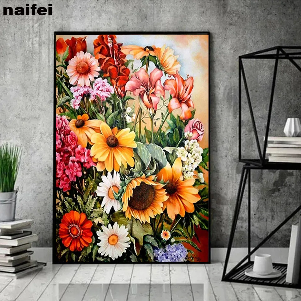 5D Diamond Painting Sunflower Abstract Design Kit