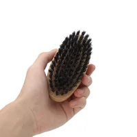 Brosse à barbe en bois pour hommes, peigne en bois naturel, poils de sanglier, moustache, voyage, vagues, cadeaux d'anniversaire, soins de la barbe 5