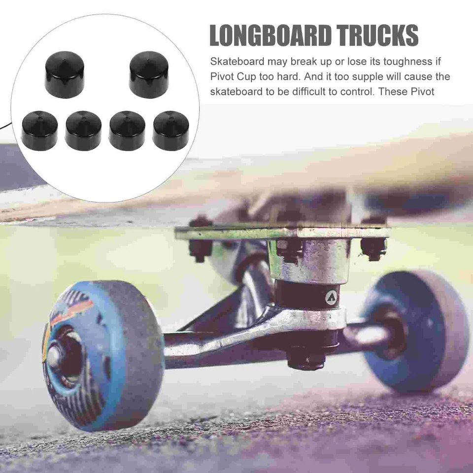 Kit de Reconstruction de Planche à Roulettes Camion Longboard Buissons Rondelles Tasses Pivotantes pour 2 Camions