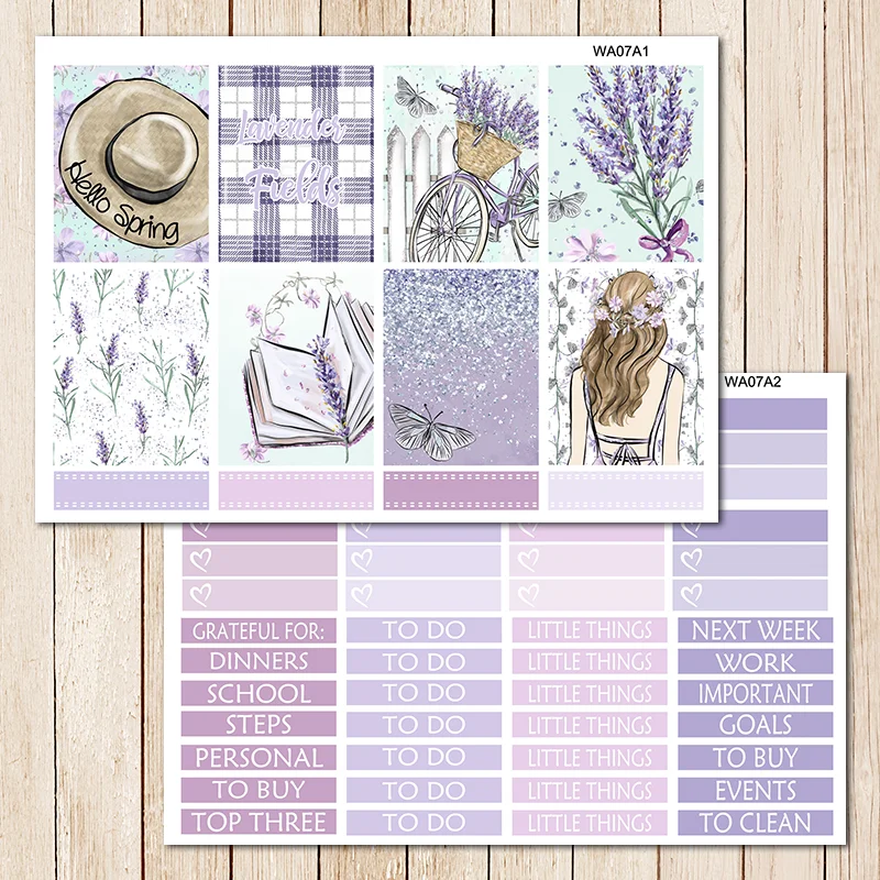 

Lavender Lovely Girl Stationery Sticker Weekly Label Decorative Sticker DIY Planner Diary Scrapbooking Album Stickers